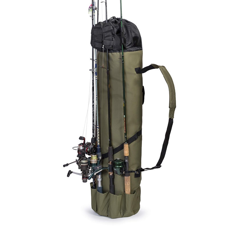 Besti Fishing Rod Organizer Bag (Portable) Shoulder Carry Home and Travel Storage | Professional Reel, Tackle, and Equipment Organization | Heavy-Duty, Water-Resistant (khaki green) - Image 5